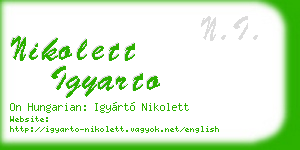 nikolett igyarto business card