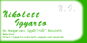 nikolett igyarto business card